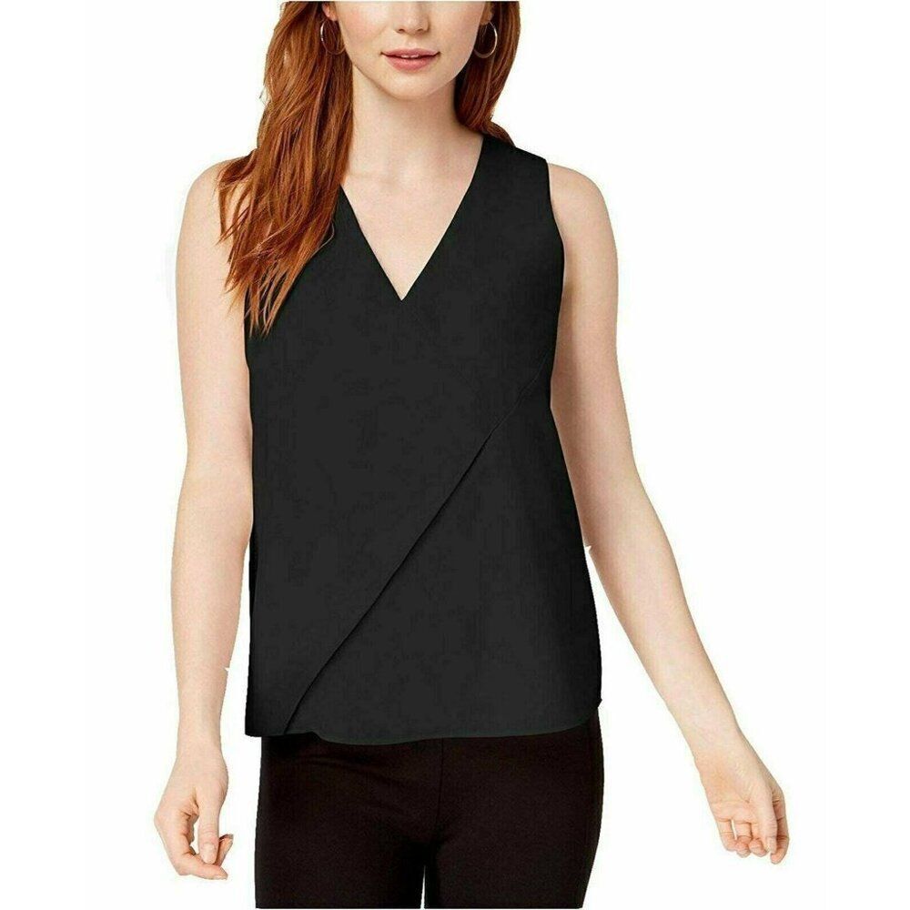 BAR III Black Sleeveless Sateen‎ Top XXS  NWT